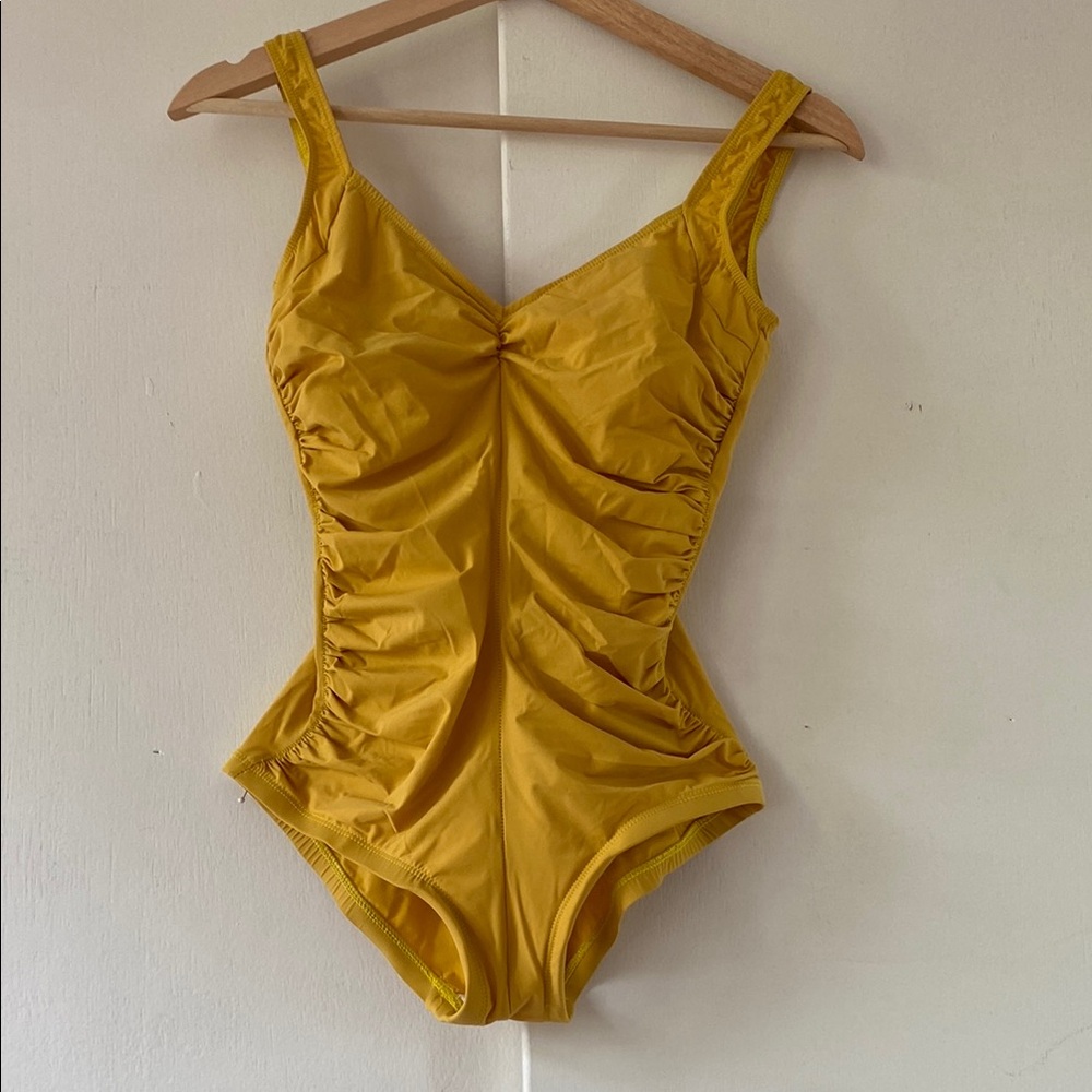 Vintage Yellow One Piece Swimsuit